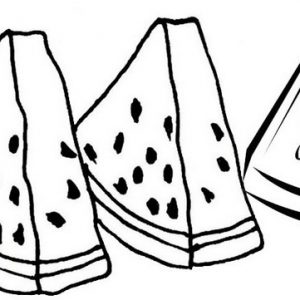 3 slices of watermelon coloring pages