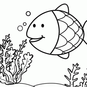Cute Fish Cartoon Coloring Page