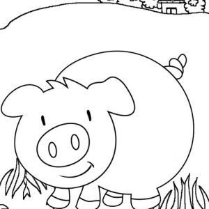 Funny Pig Cartoon Coloring Page