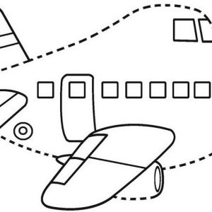 Passenger Airplane Cartoon Connect the Dots