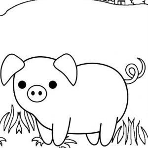 Sad and Mum Pig Cartoon Coloring Page