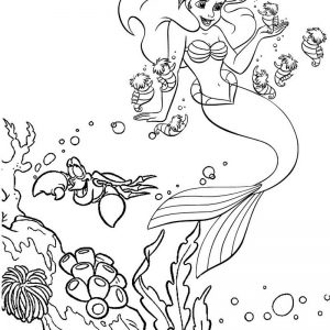 Wonderful Little Mermaid Coloring Page