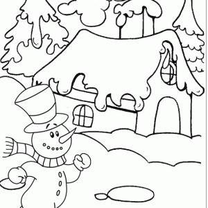 best snowman walking coloring page