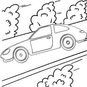 Best Car Driving on the Highway Coloring Page