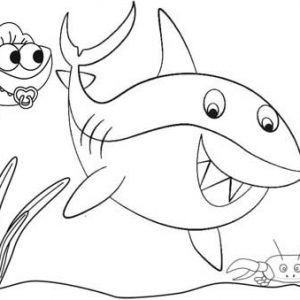 Cute Baby Shark Coloring Page