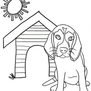 Droopy dog with his house coloring page kids love