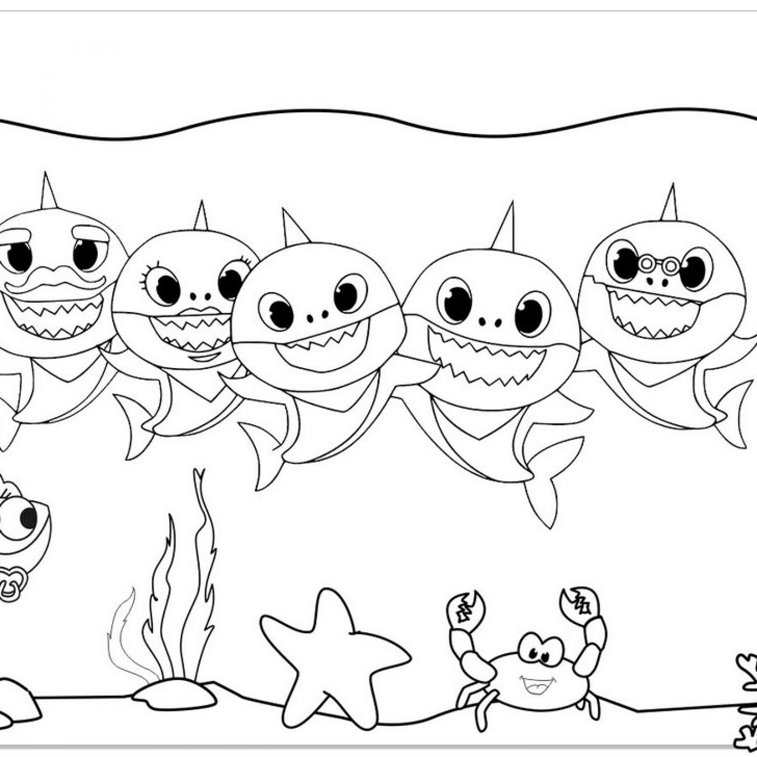 Pinkfong Baby Shark Coloring Page for Kids Mitraland