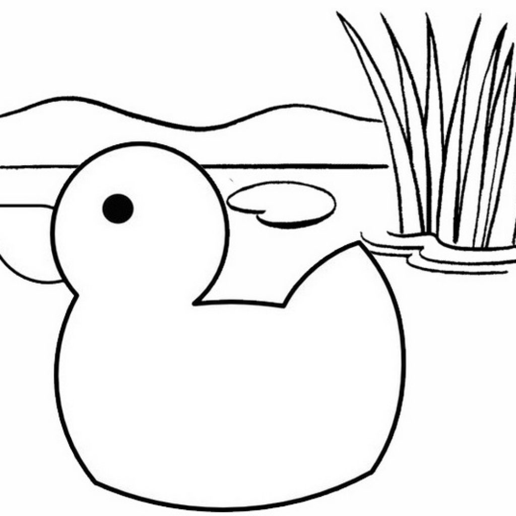 Simple Duck Cartoon Coloring Page - Mitraland