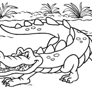 Wild Crocodile Coloring Page