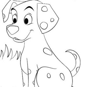 funny polkadot puppy dog coloring page