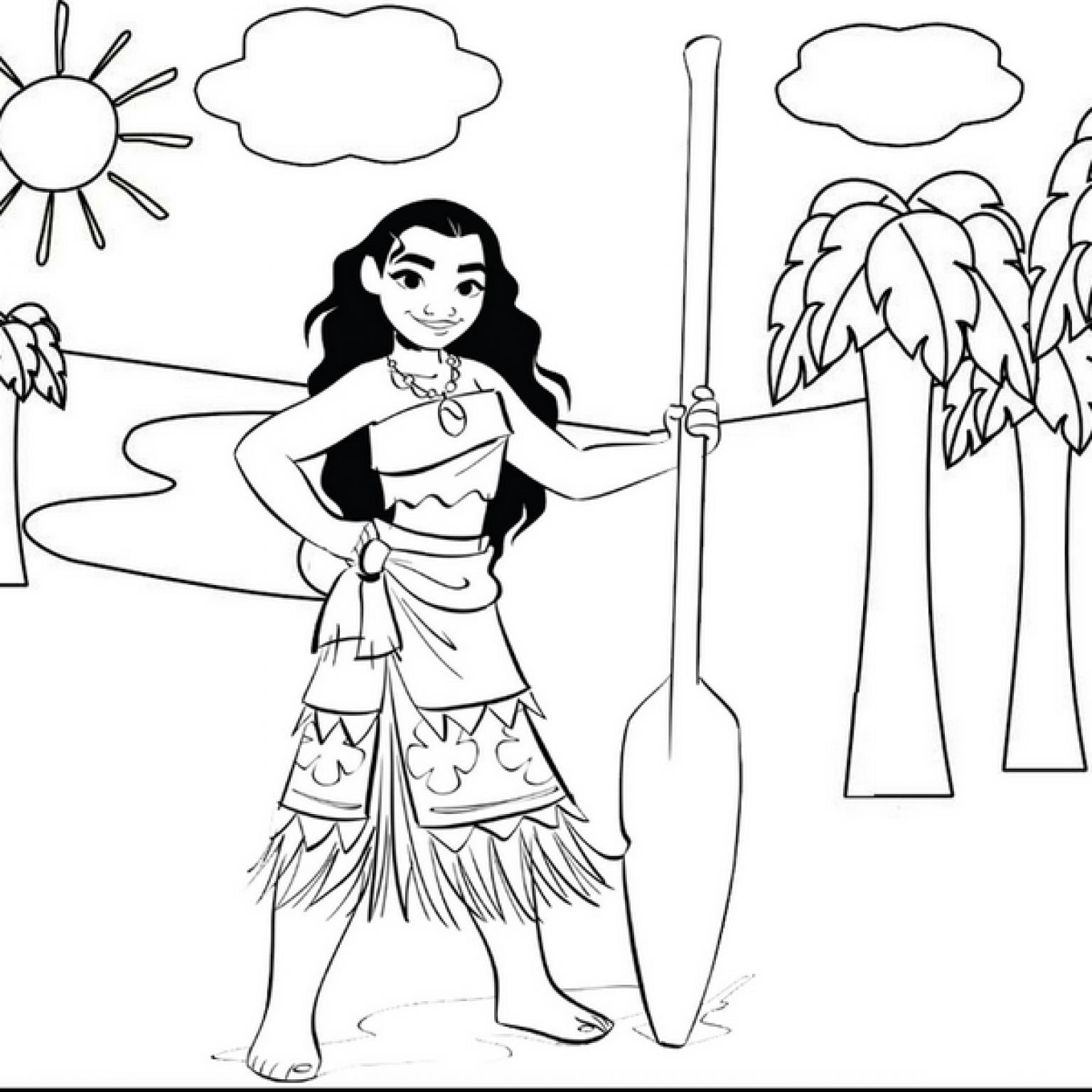 Polynesian Princess Moana Coloring Page   Mitraland
