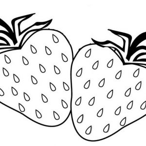 Simple and Easy Strawberry Coloring Page from Eva