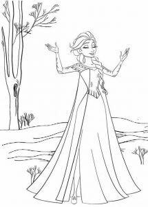 Beautiful Queen Elsa Coloring Page