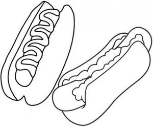 Hotdog Coloring Page of Food