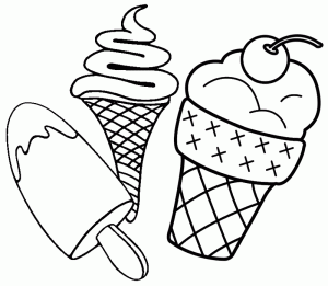 Ice Cream Coloring Page of Food
