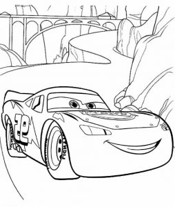 Lightning McQueen Disney Cars Coloring Sheet