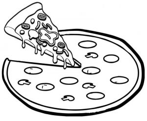 Pizza Coloring Page of Food