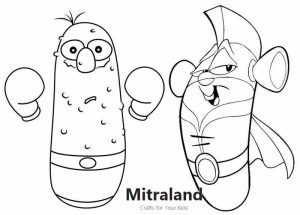 Superhero Goliath and Larry Boy Coloring Page of Veggietales