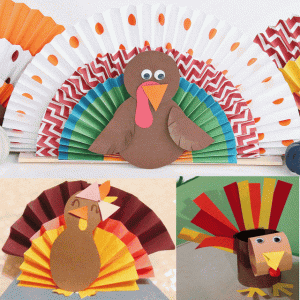 construction paper turkey paper fan