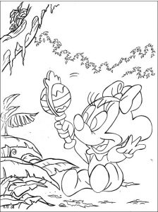 Baby Mickey Mouse Playing Toys Coloring Sheet