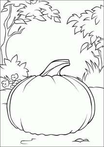 Pumpkin in the middle garden coloring page