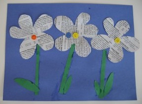 Recycled Newspaper Flower Craft