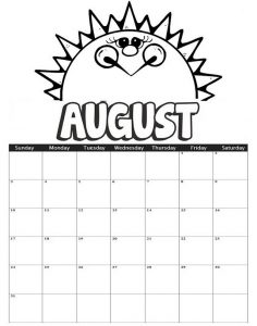 August Month Coloring Page 1000