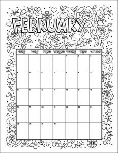 February Month Coloring Pages 1000