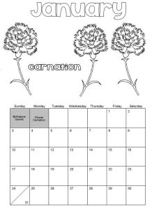 January Month Coloring Page 1000