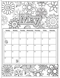 May Month Coloring Page 1000