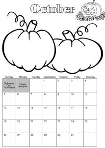 October month coloring page 1000